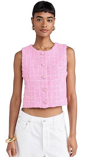 pois Tweed vest【Pink】 pois Pois Tweed vest [pink] Pink Orange